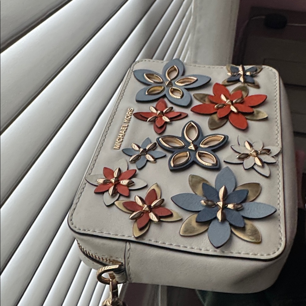 Michael Kors White Floral Crossbody Bag